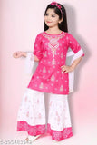 Musklyn Fashion Girls Ethnic Kurta Palazzo Sets with Dupatta