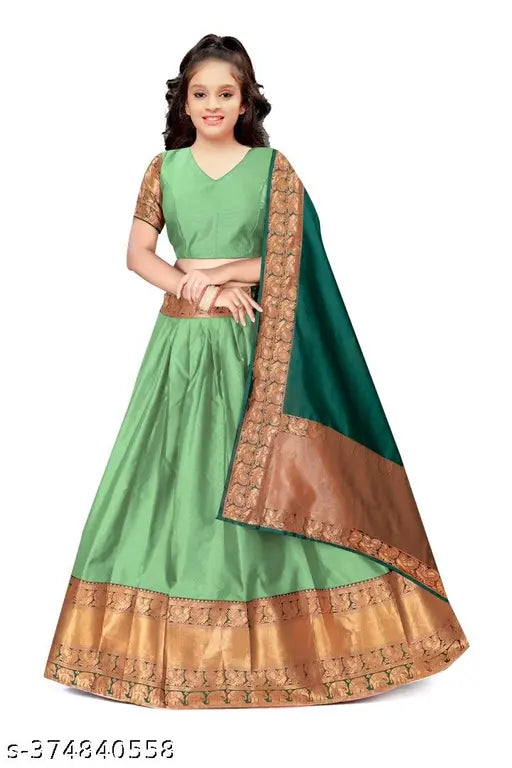 South indian traditional Flared Bridal lehenga Choli For Girls.