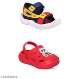 Kids Combo Pack Of 2 velcroo sport sandal & Sling Back Clogs For Boys & Girls