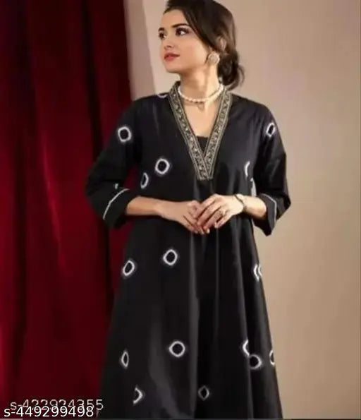 New round print stylish kurta and pant set for women's and girls