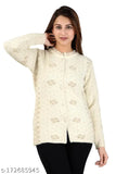 Women Designer rabbit hair White Printed Sweater