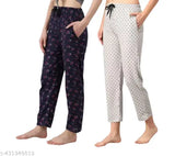 Women's Cotton Solid Pyjama with Pocket Casual Day Night Wear, Lounge Pants Lower Payjama, Yoga, Gym Wear Pyjama Girl's Sleep WearPack of 2 Women Pyjama