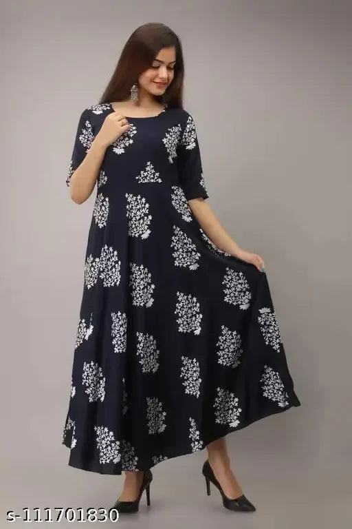 Pretty Glamorous Women Dresses,New Stylish Long Rayon Kurti