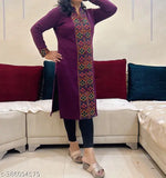 Knitted Woolen Winter Kurti Win Kullu Patti Design