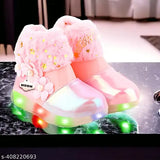 Light-weight Cute Beautiful Party wear and daily use Boots for Summer and Winter with Led Light, (Bachoo ke shoos) Age 1-10 Years Pink