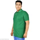 SMAN Polo Plus Size T-shirt for men with pocket in Matty Fabric, Half Sleeve, Regular Fit with Collar| Pack of 2 | Red & Green ("plus size tshirt " “SMAN tshirt" "tshirt for men" "men tshirt" "oversize tshirt " "tshirt men" "half sleeve tshirt" "polo