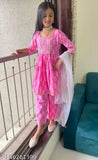 Pastel Pink Kurti-Plazzo Set with white shimmered net dupatta