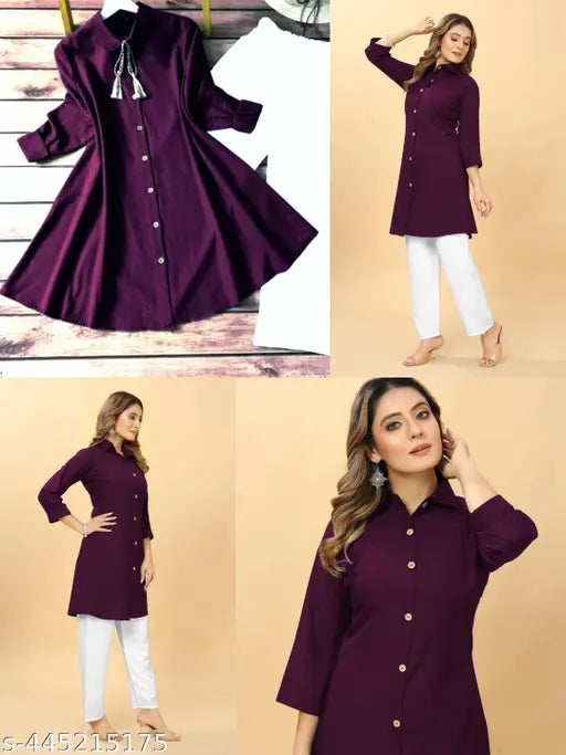 Rakhdi Fashions Stylish Unique Kurties Set Formal And Office Use For Girls , Ladies , Women Top With Plazzo , Top And Bottom , Salwar Set