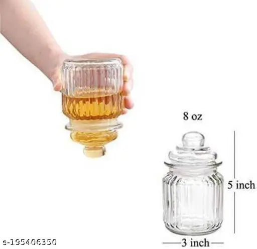 350 ml Glass jar with Air Tight Lid for Coffee Sugar Salt Tea Herbs Jar,Jam Jar,Cookie Jar,pop Glass jar,Biscuit Glass Jar,Masla Storage Glass Jar (6)