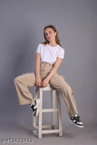 Beige Korean 5 Pocket Cargos For the Woman