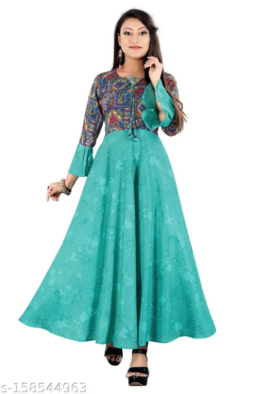 PRINTED DESIGNER GOWN KURTI