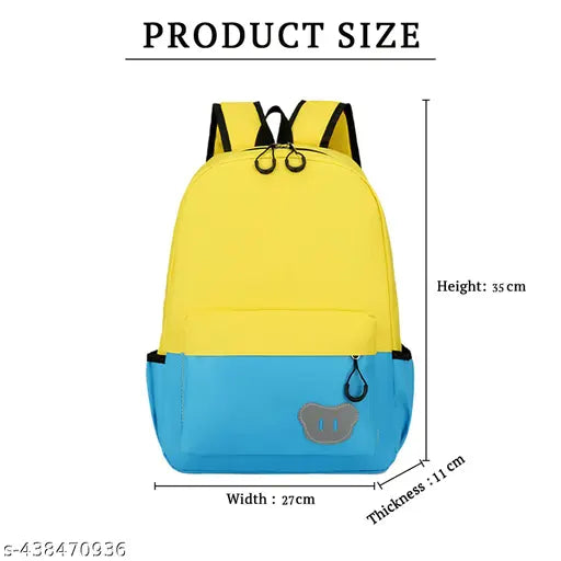 SYGA Children's Backpack For Elementary School Students, Suitable For 2-3 Years Old (Small Yellow With Lake Blue)