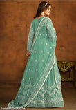 Jesani Creation WOMEN'S NET EMBROIDERED STAYLIST FREE SIZE GOWN UP TO 2XL WITH DUPATTA.