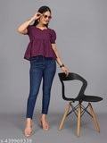 Flaired Wine Hakoba Cotton Top