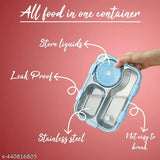 Bento 3 compartment Lunch Box Insulated Air Tight Lunch Box and Portable Utensils, Stainless Steel Lunch Containers, Leak Proof Bento Box for Kids, Adults, Men Women (Blue)