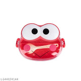 Market 99 Double Layer Frog Shape Lunch Box for Kids With Spoon, Red, Plastic