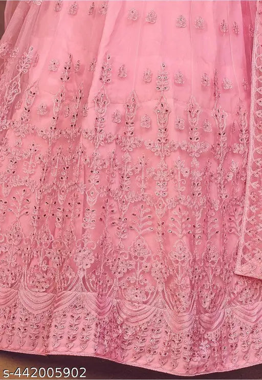 Designer Heavy covering Embroidery Ethnic Lehenga choli in Pink color for women