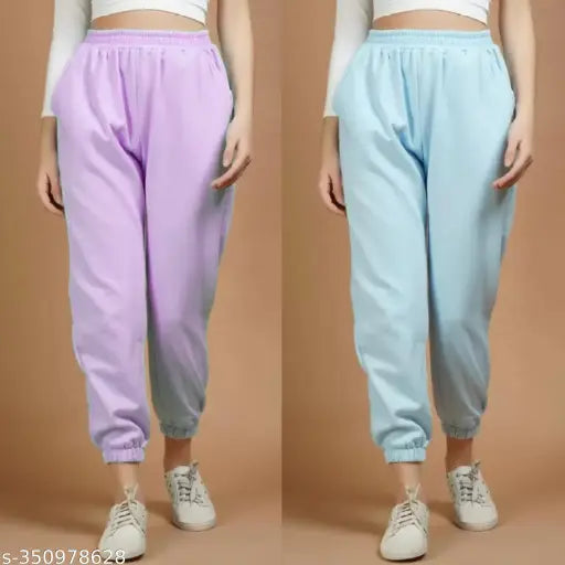 Joggers for Women's Lavendar & Sky Combo