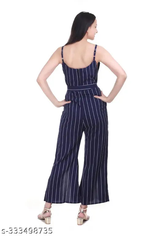 One pcs DUDOZEE'S Womens Casual Sleeveless Strap Loose Adjustable Jumpsuits Long Pants Romper