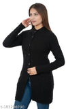 Dart Line Winter Wear Acrylic Wool With Side Pockets Cardigans For Women's