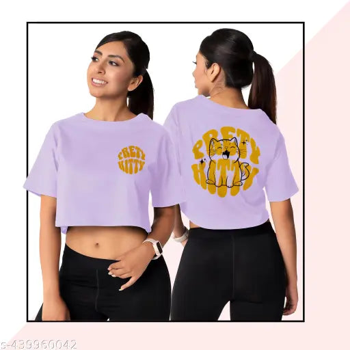 SKELLY-WOMEN PRINTED CROPTOP ||COTTON BLEND 180 GSM|| TSHIRT FOR CASUAL WEAR DAILY WEAR TOP FOR GIELS