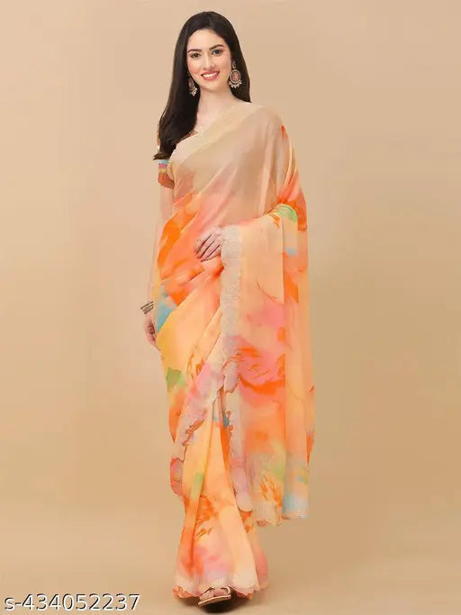 printed saree with stone worck and stone work blouse