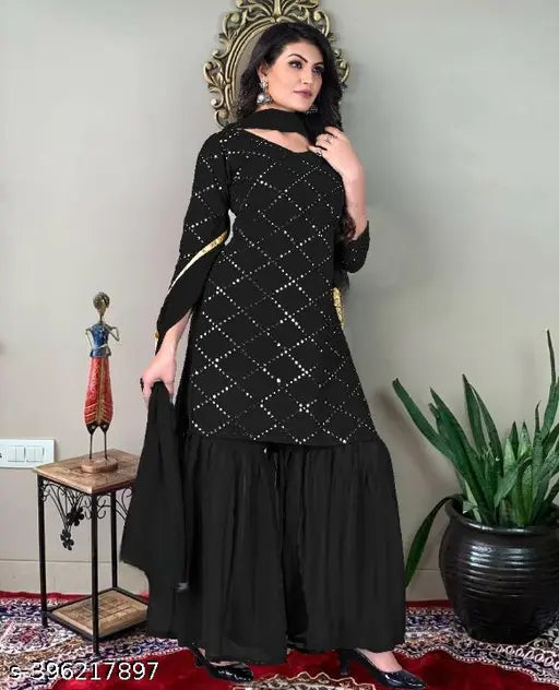 Women's Georgette Sharara Kurta Set