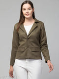 Classic Essential Linen Lapel Suede Blazers & Coats