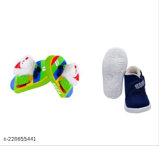 New Born Baby Shoes and Slipper Combo