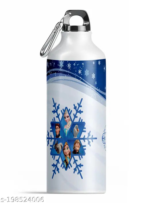 CHHAAP Printed Aluminium Frozen Cartoon Sipper Water Bottle for Kids Cartoon Water Bottle 600ml For Kids, Girls, Boys, Gym, Yoga, Brother, Sister, Babies, Baby, Workout, Adults- CSP600 64 [Frozen Characters in Star-SP600_KP22]