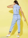 StyleStone Women's Solid Blue Jumpsuits