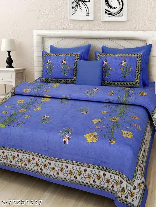 AAYU TRADER_sanganeri printed double bedsheet