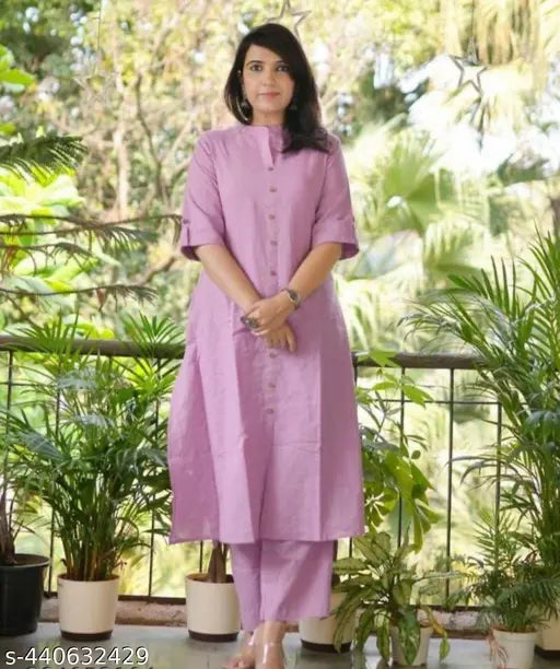 Cotton Khata Co-ord set Kurta Plazzo {PINK}