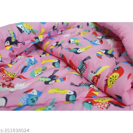 Taj overseas pink parrot baby quilt