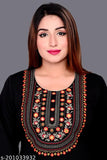 Woman's Straight Embroidered Woolen Kurtis