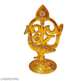 Om Vel Peacock for Car Dashboard | Om Vel Peacock for Pooja Room | Om Vel Peacock for Office room | Om Vel Peacock for Home decor showpieces | Om Vel Peacock for return gifts (Gold)