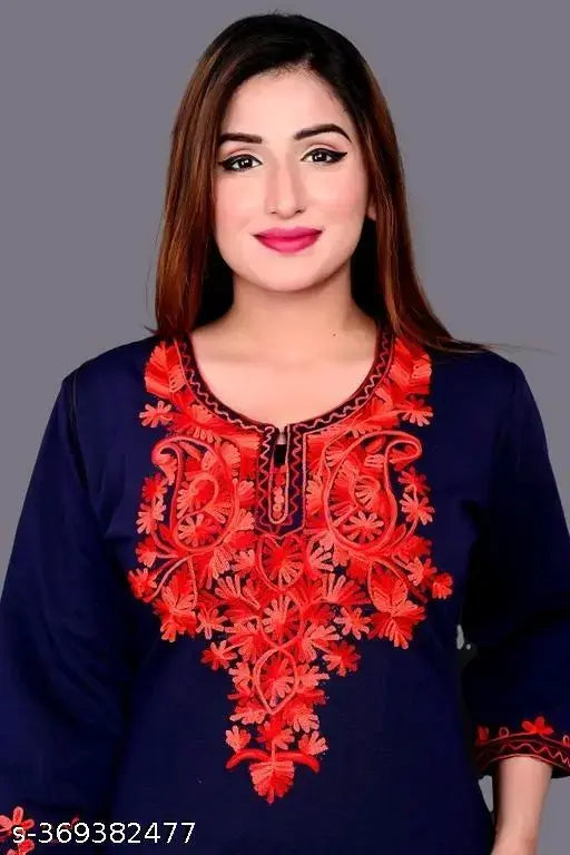 New look Woolen Kurti in Navy Blue Color