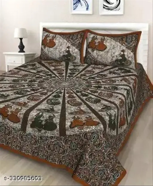 Cotton Double bed bedsheet (90x100) (queen size)