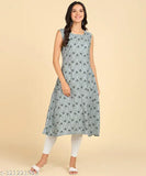 Women's Casual Wear Sleeveless Round Long Kurtis