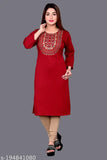 Woolen Kurti, Winter Kurti, Embroidery Woolen Kurti, Embroidery Aari Work Kurti, Kashmiri Embroidery Work Woolen Kurti, Maroon Embroidered Necklace Design Woolen Kurti