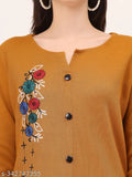 BLUSHH COLLECTION Women's Floral A-line Mandarin Yellow Kurtis & Kurtas