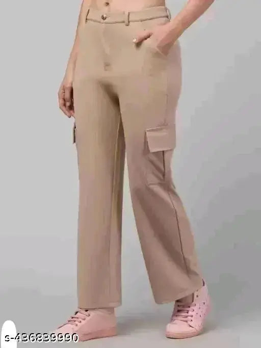 gold four pocket New Trendy Cargo pant for girls and Women