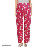 Hivata Women's Cotton Printed Pyjamas/Lower/Track Pant, Lounge Wear, Soft Cotton Night Wear Pajama Pant Women's Cotton All Over Print Pajama Bottom Wear Color & print as per Available (Pack of 3)