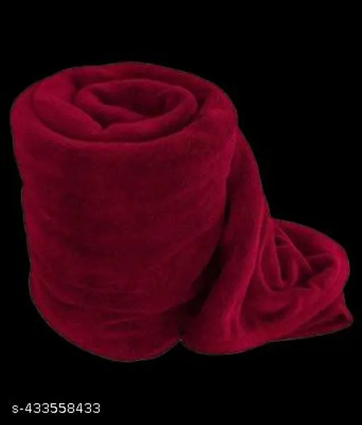 RICHLINEN Provide Soft warm plain Polar Single Bed Blanket , Maroon