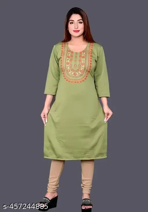 woolen Kurtis winter Kurtis fleece KurtisWoolen kurti , kurti for winter, woman kurti, embroidery kurti