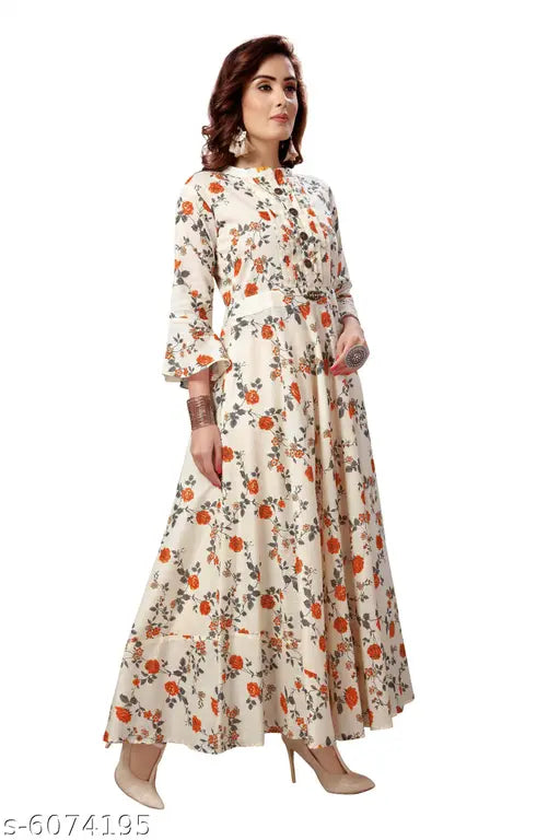 Madhuram Textiles Designer Women Anarkali Kurta in Rayon Regular Dress Fully Stitched For Party Wear And Long Design Kurtis For Women's Stylish latest