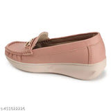 Women's Synthetic Leather Ankle Pink Women Comfortable Slip On Flat Loafer Ballet; Casual and Formal Footwear