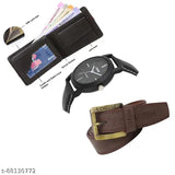 LOREM Mens Combo Of Watch With Artificial Leather Wallet & Belt -LR05-WL07-BL02