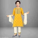 Sevgi Girl's Pure Cotton Embroidered Salwar Suit Set