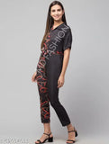 Dual Tone Heart/Love Printed Jumpsuit